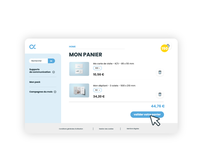 La solution webt-to-print permet aux membres de votre réseau d'imprimer à la demande les supports dont ils ont besoin