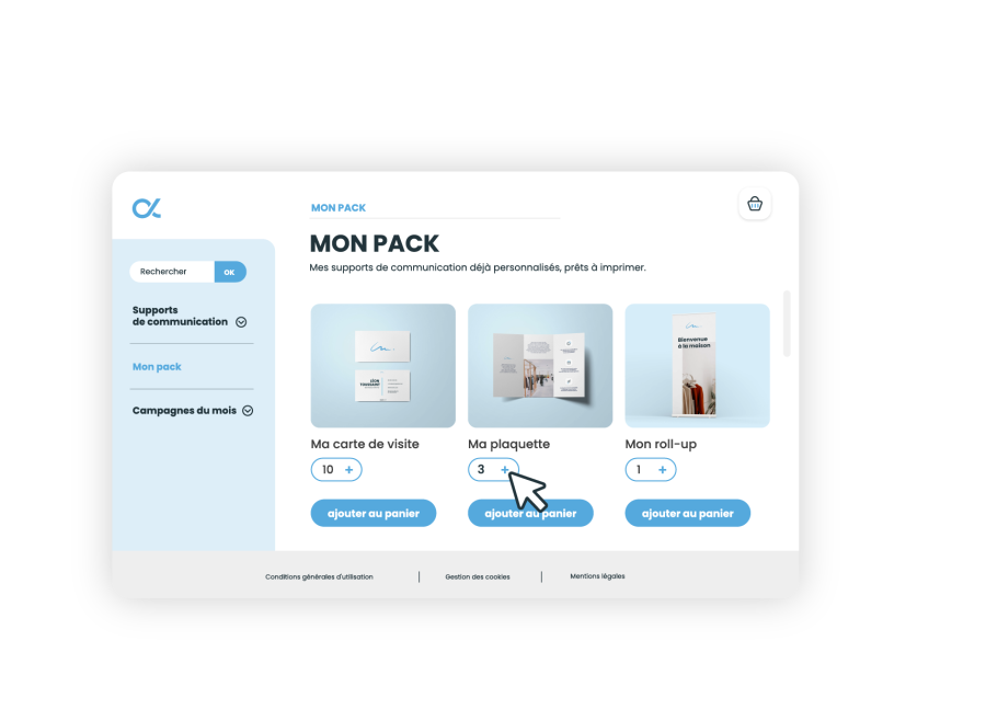 Commandez vos supports de communication directement depuis la plateforme web-to-print
