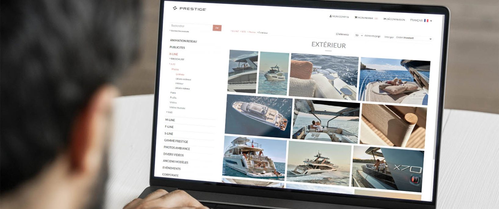 interface de la solution de Digital Asset Management de Prestige